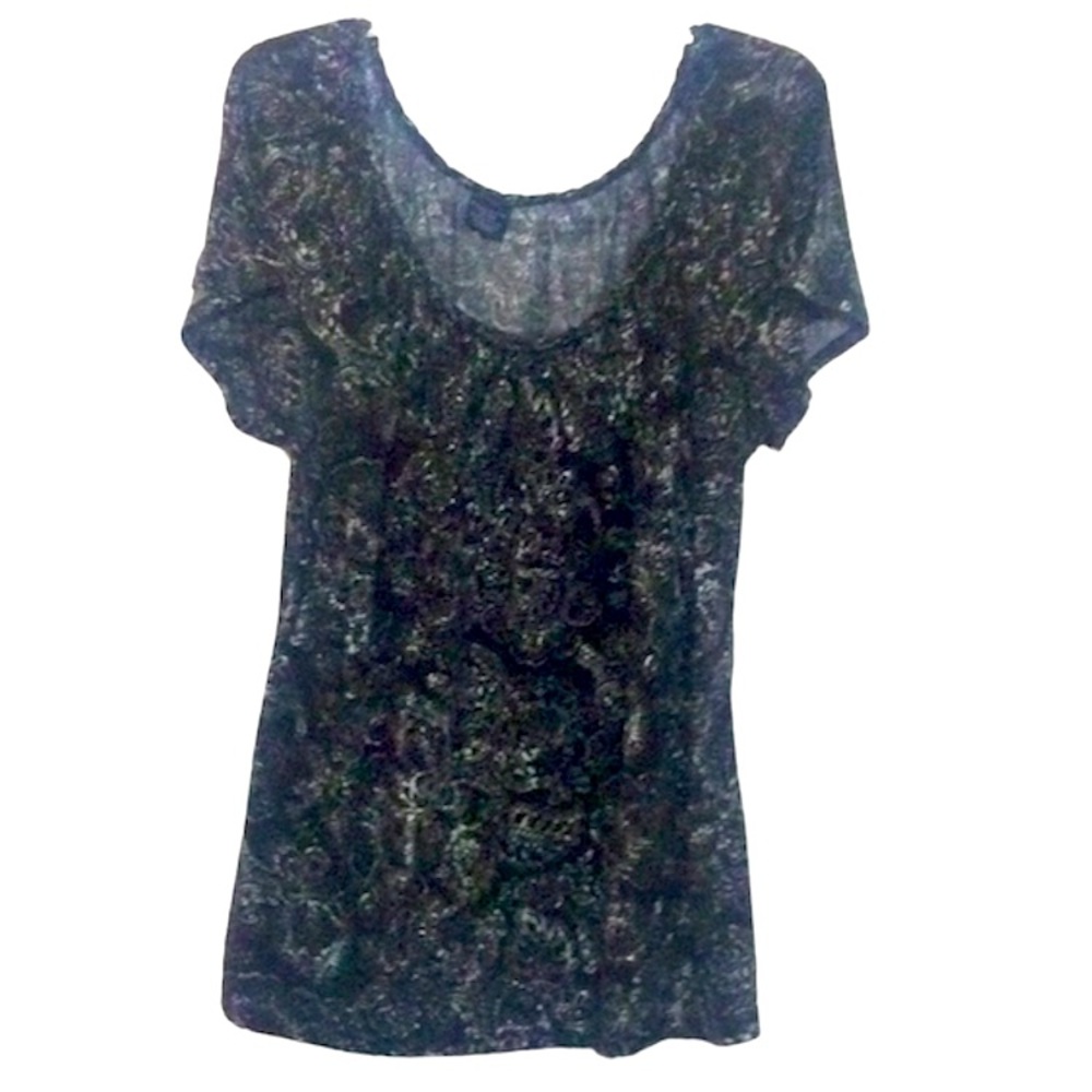 🌞 Faded Glory black short sleeve off the shoulder/scoop tunic women plus size 20